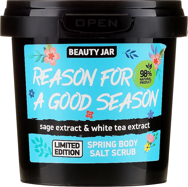 Salz-Körperpeeling mit weißem Tee- und Salbeiextrakt - Beauty Jar Reason For A Good Season Spring Body Salt Scrub