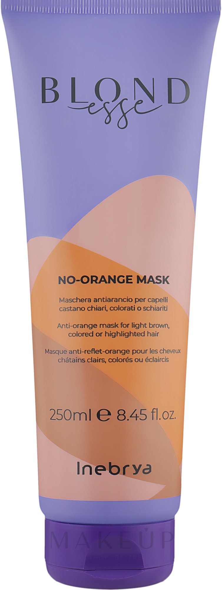 Pflegende Anti-Orangestich Maske für hellbraunes, gefärbtes oder blondiertes Haar - Inebrya Blondesse No-Orange Mask — Bild 250 ml