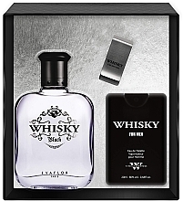 Düfte, Parfümerie und Kosmetik Evaflor Whisky Black - Duftset (Eau de Toilette /100 ml + Eau de Toilette /20 ml + Geldscheinklammer) 