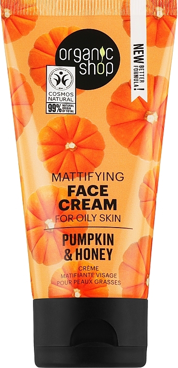 Gesichtscreme Kürbis und Honig - Organic Shop Mattifyng Cream Pumpkin & Honey — Bild N1