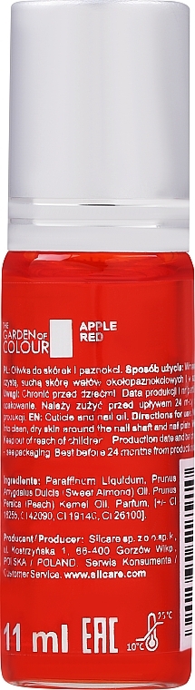 Nagelhaut- und Nagelöl mit rotem Apfel - Silcare The Garden of Colour Cuticle Oil Roll On Apple Red — Bild N2