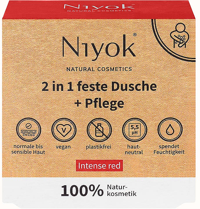 Seife für Hände und Körper Intensives Rot - Niyok 2in1 — Bild N1