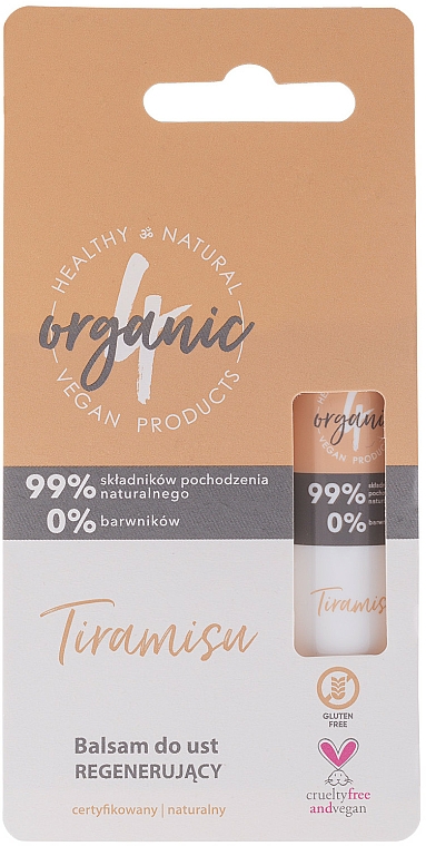Lippenbalsam Tiramisu - 4organic Tiramisu Coffee Regenerating Lip Balm — Bild N1