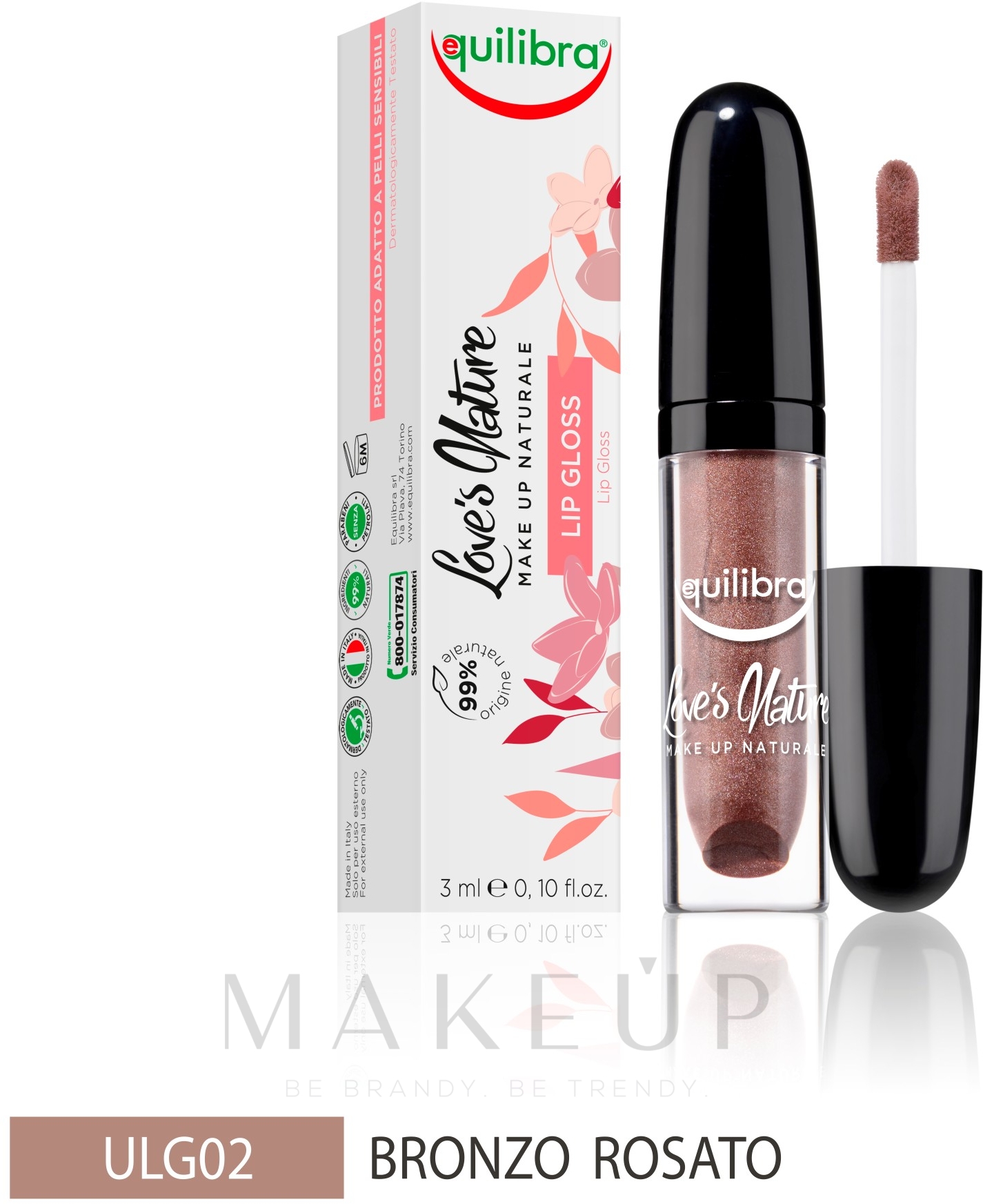 Lipgloss - Equilibra Love's Nature Lip Gloss — Bild 02 - Rose Bronze