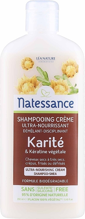 Haarshampoo mit Sheabutter und pflanzlichem Keratin - Natessance Ultra-Rich Shampoo Shea And Botanical Keratin — Bild N1