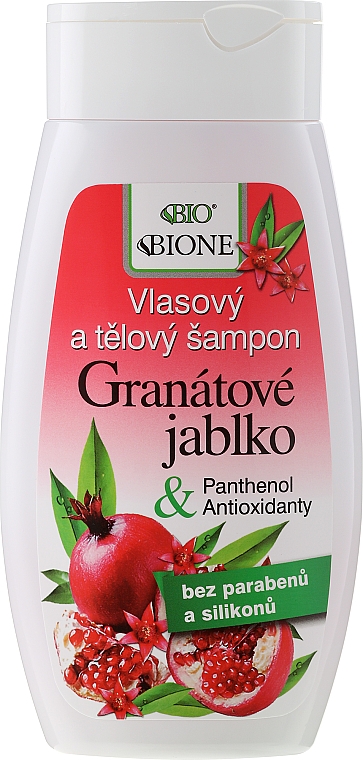 Regenerierendes Shampoo für Haar und Körper mit Granatapfel - Bione Cosmetics Pomegranate Hair And Body Shampoo With Antioxidants — Bild N1