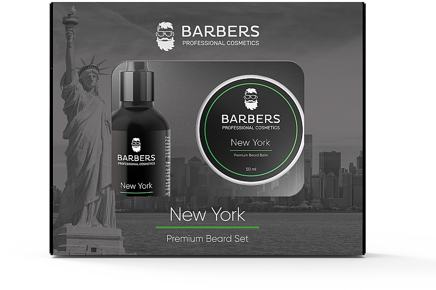 Bartpflegeset - Barbers New York (beard/oil/30ml + beard/balm/50ml) — Bild N1