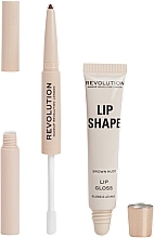 Lippen-Make-up Set - Makeup Revolution Lip Shape Brown Nude  — Bild N1