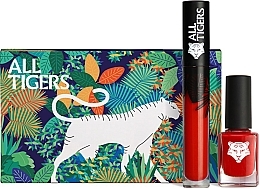 Düfte, Parfümerie und Kosmetik All Tigers Natural & Vegan Lips And Nails Gift Set (Lippenstift 8ml + Nagellack 11ml) - Set