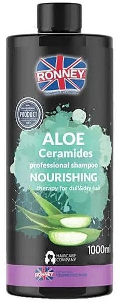 GESCHENK! Pflegendes Shampoo für stumpfes und trockenes Haar mit Aloe - Ronney Professional Aloe Ceramides Professional Shampoo — Bild N1