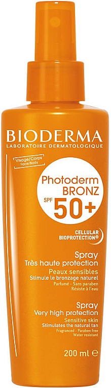 Sonnenschutzspray für empfindliche Haut SPF 50+ - Bioderma Photoderm Bronz SPF50+ Protection Spray — Bild N1