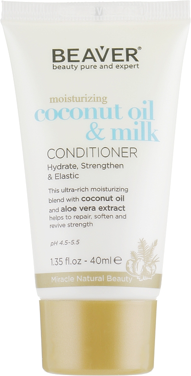 Glättender Conditioner für trockenes und widerspenstiges Haar mit Kokosöl - Beaver Professional Moisturizing Coconut Oil & Milk Conditioner — Bild N3