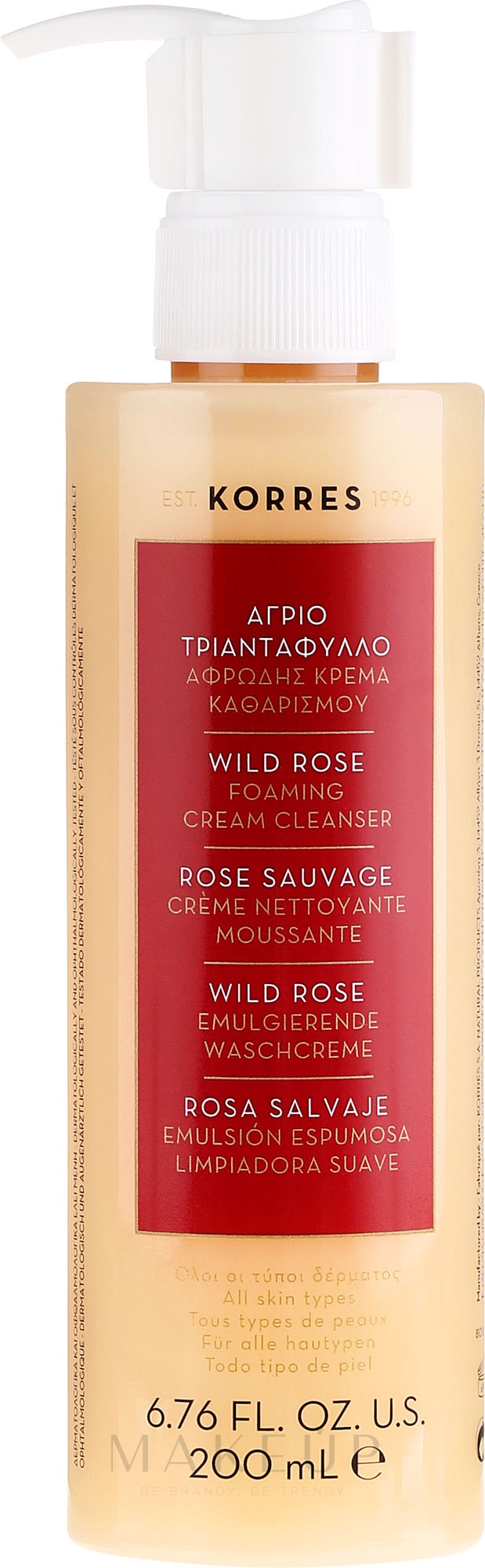 Gesichtsreinigungscreme - Korres Wild Rose Foaming Cream Cleanser — Bild 200 ml