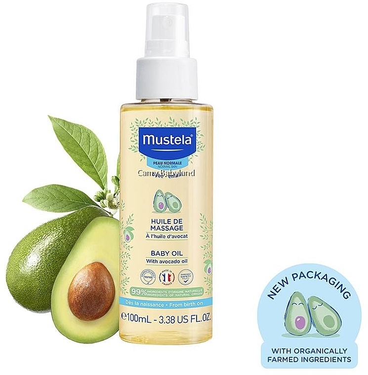 Massageöl für Babys mit Avocado-, Sonnenblumen- und Granatapfelkernöl - Mustela Bebe Massage Oil — Bild N3