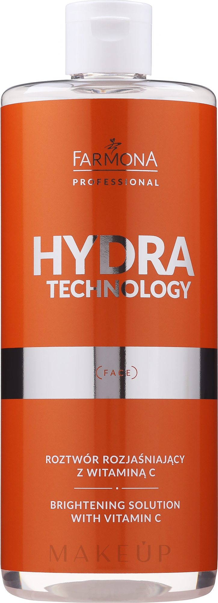 Aufhellende und regenerierende Gesichtslösung gegen Pigmentflecken mit Vitamin C - Farmona Professional Hydra Technology Brighteninhg Solution — Bild 500 ml