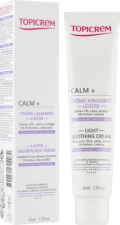 Beruhigende und feuchtigkeitsspendende Gesichtscreme für normale bis Mischhaut - Topicrem Calm + Light Soothing Moisturizing Cream — Bild N1