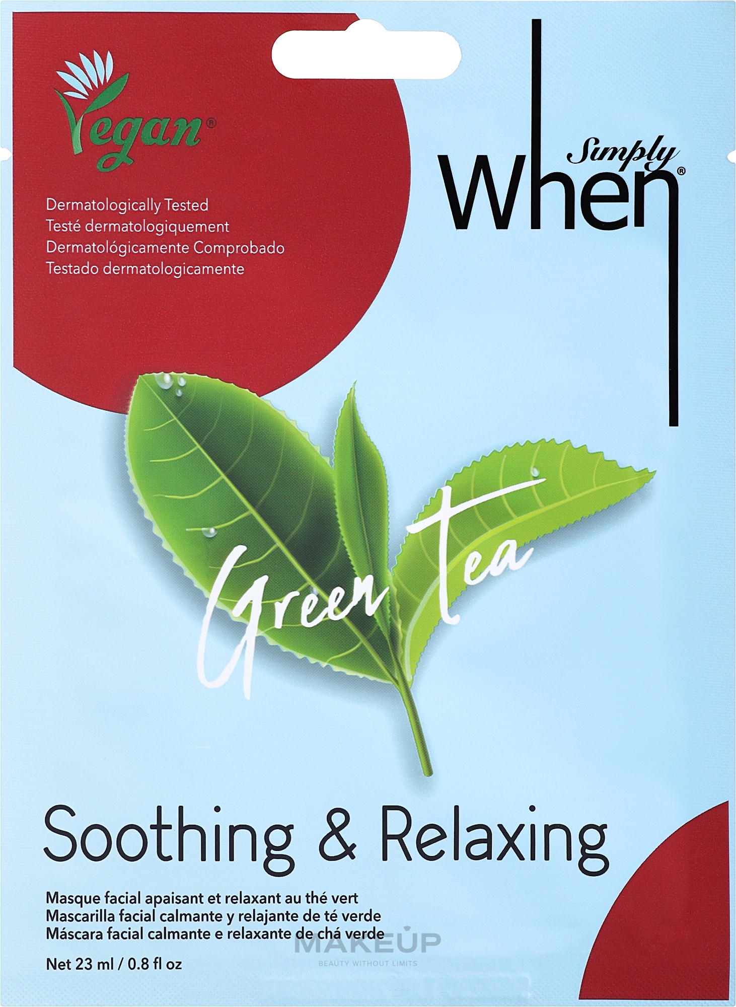 Beruhigende und entspannende Gesichtsmaske - Simply When Green Tea Soothing & Relaxing Face Mask — Bild 23 g