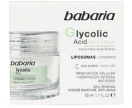 Regenerierende Gesichtscreme mit Glykolsäure  - Babaria Glycolic Acid Renewing Face Cream — Bild N1