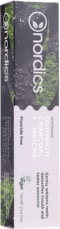 Aufhellende Zahnpasta mit Aktivkohle und Matcha - Nordics Whitening Charcoal Matcha Toothpaste — Bild N2