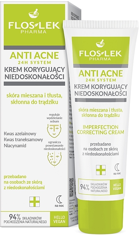 Creme für fettige und Mischhaut - Floslek Anti Acne 24h System Imperfection Correcting Cream  — Bild N1