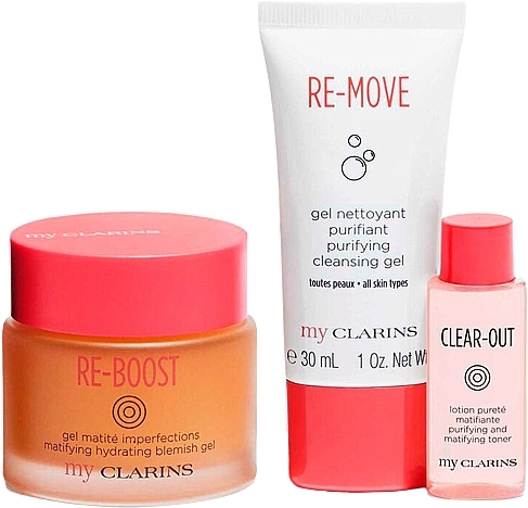 Set - Clarins My Clarins Matifying Essentials (gel/30ml + gel/50ml + tonic/10ml) — Bild N2