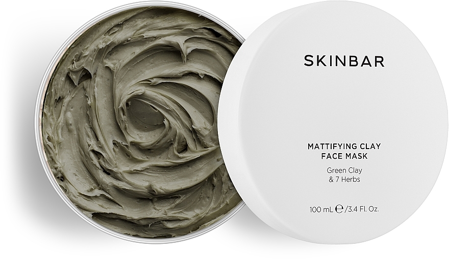 Mattierende Gesichtsmaske mit grüner Tonerde und 7 Kräuterextrakten - SKINBAR Green Clay & 7 Herbs Face Mask — Bild N1