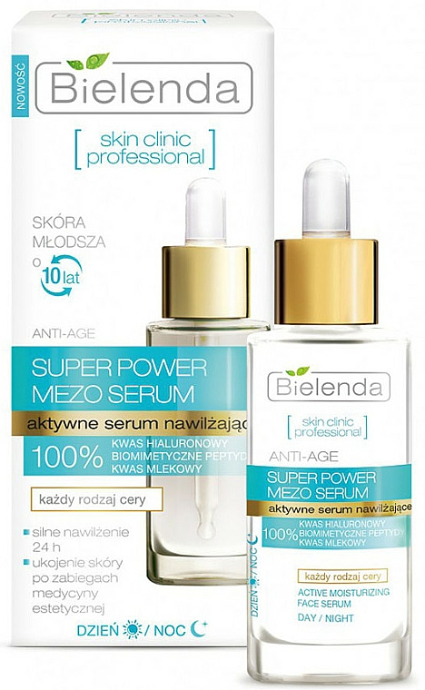 Aktives Feuchtigkeitsspendendes Gesichtsserum - Bielenda Skin Clinic Professional Mezo Serum Anti-age — Bild N1