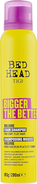 Volumengebendes Shampoo für kraftloses Haar - Tigi Bed Head Bigger The Better Volume Foam Shampoo — Bild N1