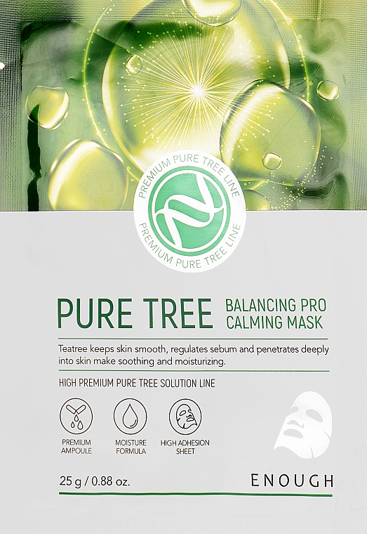 Tuchmaske für das Gesicht mit Teebaumextrakt - Enough Pure Tree Balancing Pro Calming Mask — Bild N1