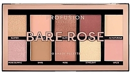 Lidschatten-Palette - Profusion Cosmetics Bare Rose 10 Shades Eyeshadow Palette  — Bild N1