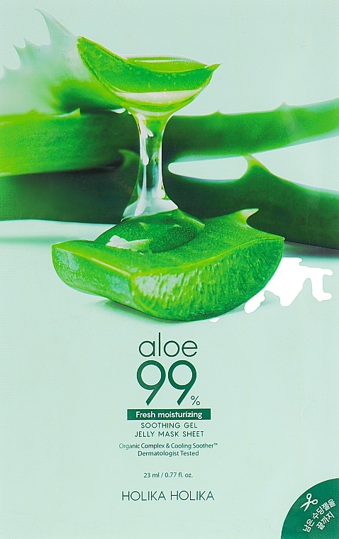 Beruhigende Tuchmaske mit Aloe Vera-Saft - Holika Holika Aloe 99% Soothing Gel Jelly Mask Sheet — Bild N3