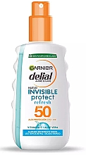 Sonnenschutzspray - Garnier Delial Ambre Solaire Invisible Protect Refresh Spray SPF50 — Bild N1