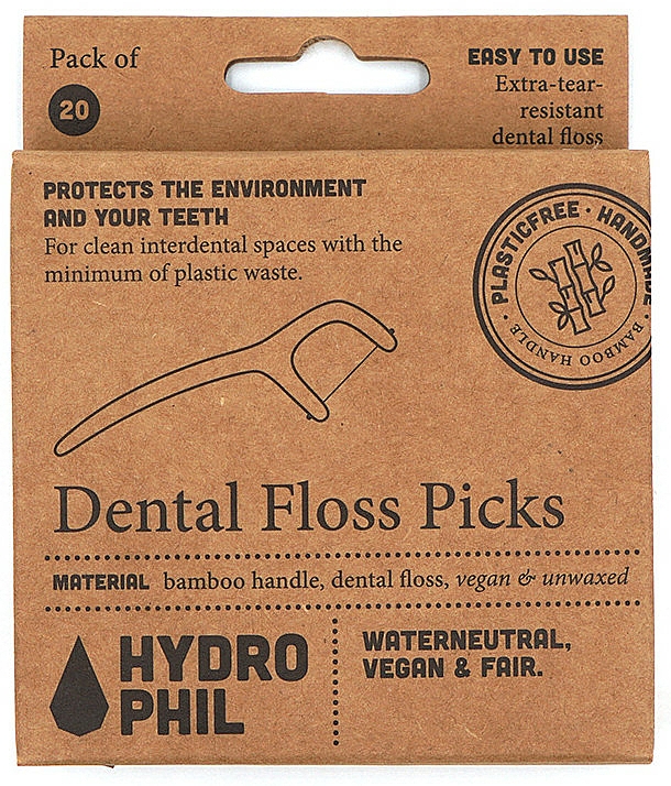 Zahnseide-Sticks 20 St. - Hydrophil Dental Floss Picks — Bild N1