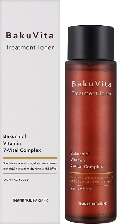 Feuchtigkeitsspendendes Tonikum mit Bacchio und den Vitaminen C und E - Thank You Farmer BaKuVita Treatment Toner  — Bild N2