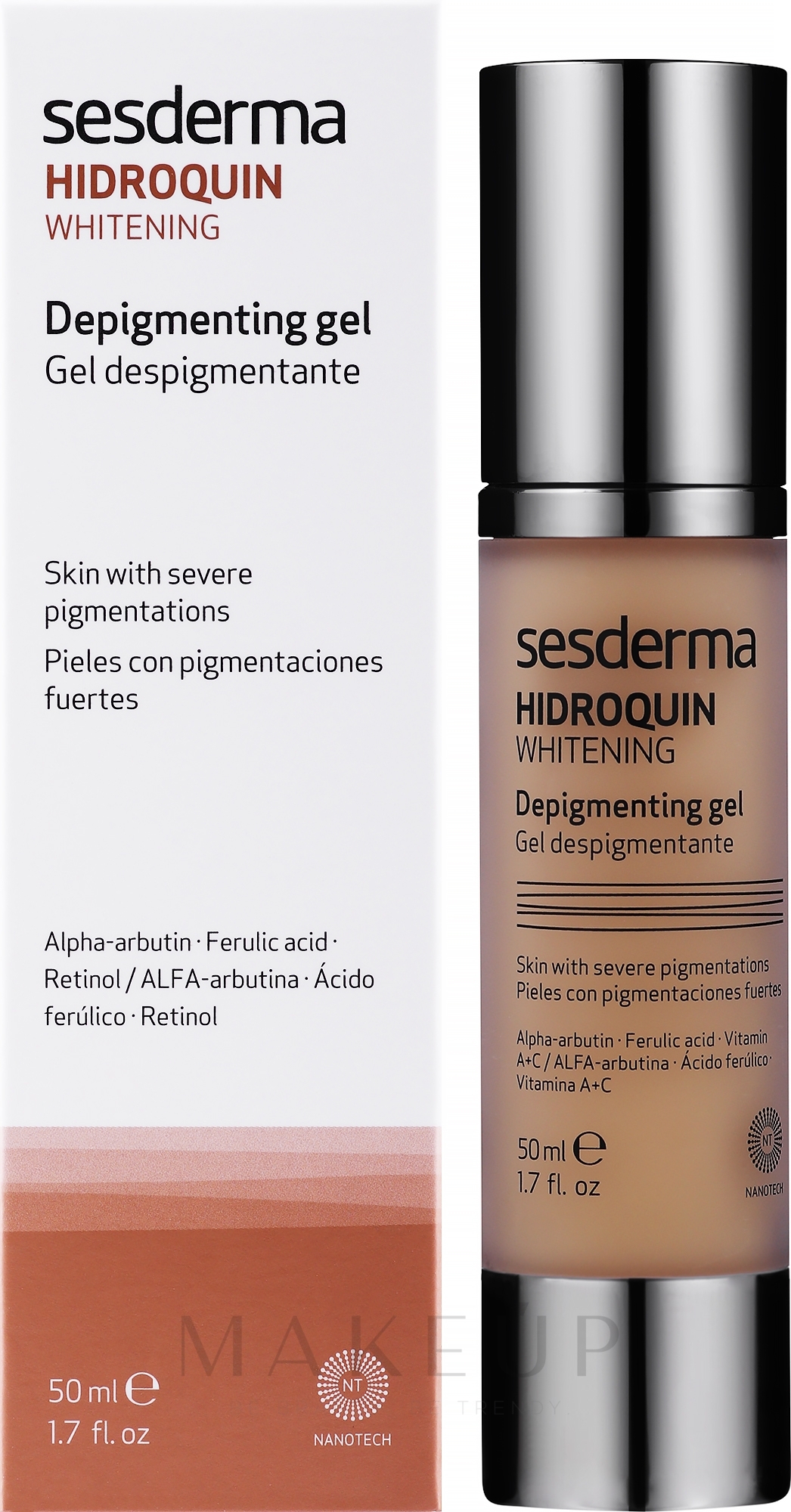 Aufhellendes Gesichtsgel - SesDerma Laboratories Hidroquin Whitening Gel — Bild 50 ml