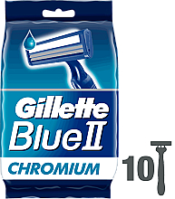 Set Einwegrasierer 10 st. - Gillette Blue II Chromium — Bild N9