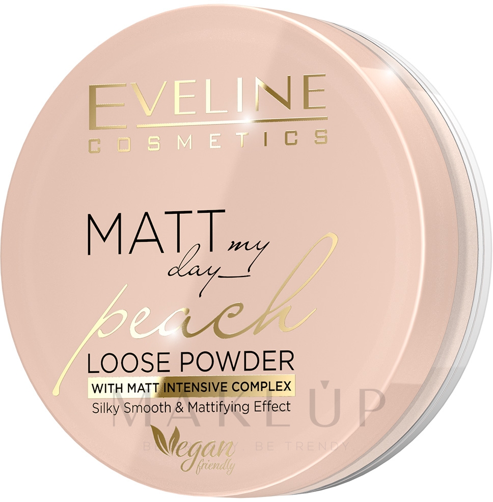 Loser Gesichtspuder - Eveline Cosmetics Matt My Day Peach Loose Powder With Matt Intensive Complex Silky Smooth & Matttifing Effect — Bild 6 g