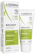 Düfte, Parfümerie und Kosmetik Reichhaltige feuchtigkeitsspendende Bio-Gesichtscreme für empfindliche trockene Haut - A-Derma Biology Organic Rich Moisturizing Cream