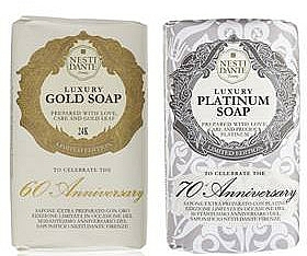 Naturseifen-Geschenkset Luxury Platinum & Gold - Nesti Dante Gift Set Vegetable Soaps Luxury Limited Edition (2x250g) — Bild N1