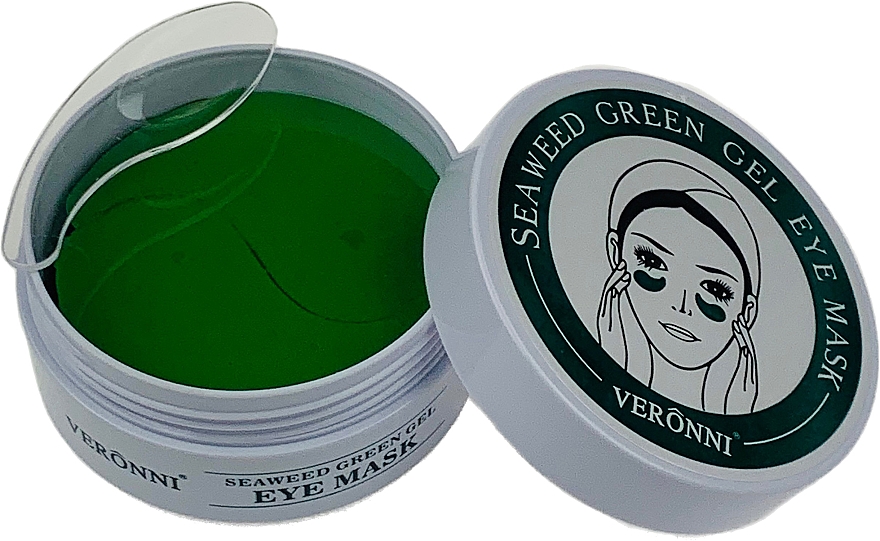 Verjüngende Hydrogel-Augenpatches mit Algenextrakt und Hyaluronsäure - Veronni Seaweed Green Gel Eye Mask — Bild N3