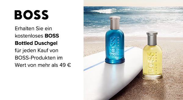 Erhalten Sie ein kostenloses BOSS Bottled Duschgel für jeden Kauf von BOSS-Produkten im Wert von mehr als 49 €