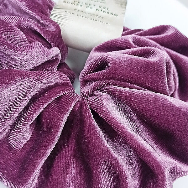 Haargummi aus Cord Aubergine - Yeye Velvet XXL  — Bild N1