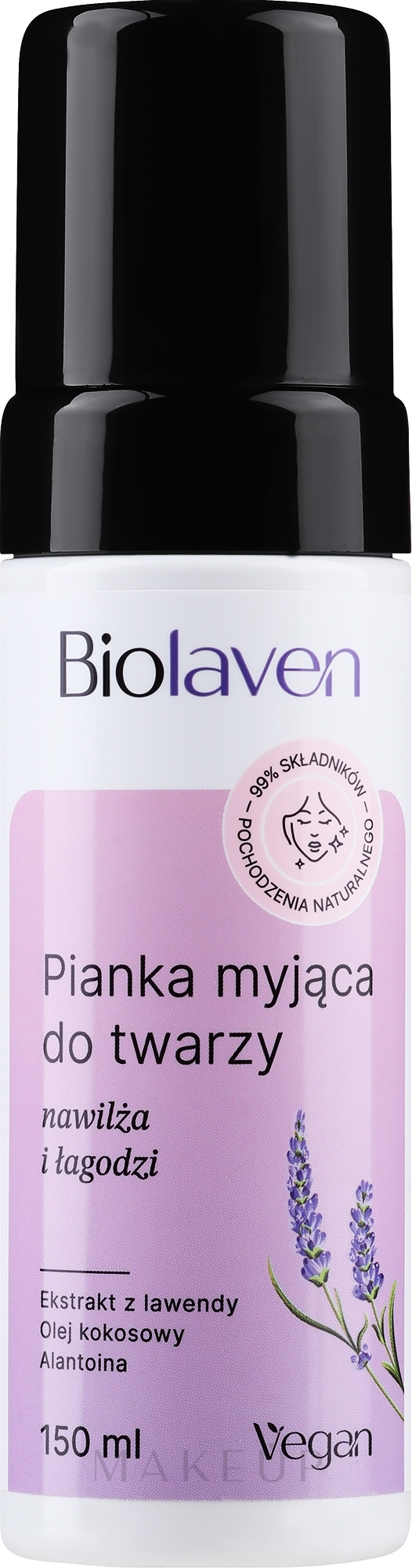 Beruhigender Gesichtsschaum mit Traubenkern- und Lavendelöl - Biolaven — Bild 150 ml