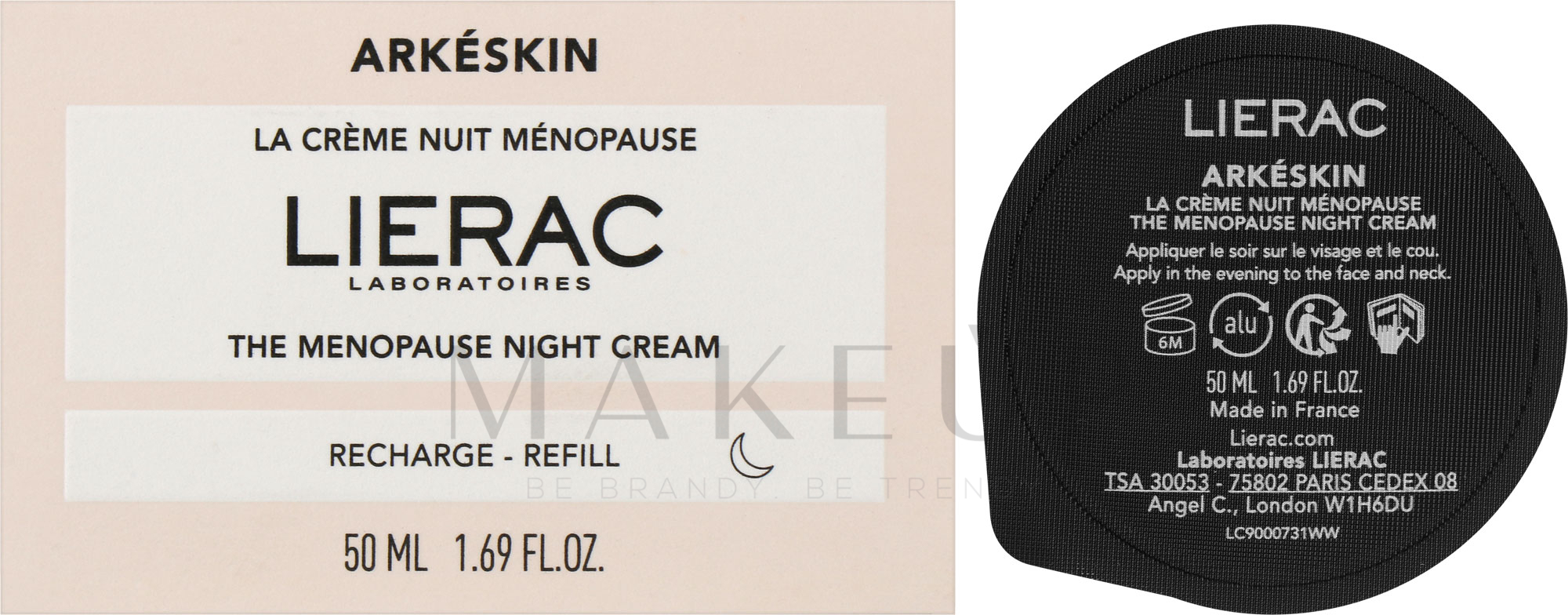 Nachtcreme für das Gesicht - Lierac Arkeskin The Menopause Night Cream Refill (Refill)  — Bild 50 ml