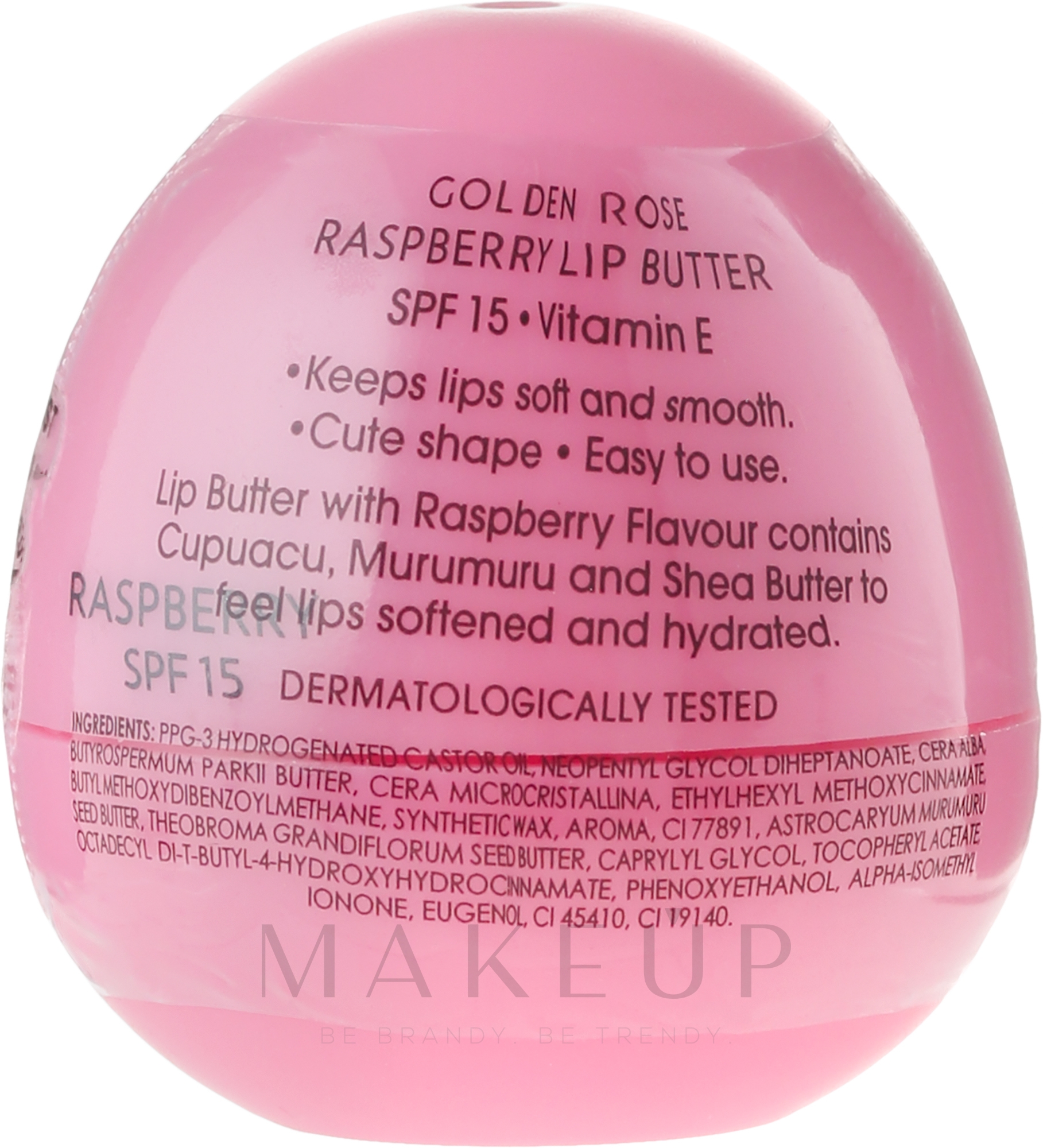 Lippenbutter mit Himbeeraroma SPF 15 - Golden Rose Lip Butter SPF15 Raspberry — Bild 8 g