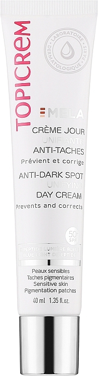 Tagescreme gegen Altersflecken - Topicrem Mela Anti-Dark Spot Unifying Day Cream SPF50+ — Bild N1