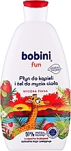 Badegel-Schaum mit Erdbeerduft - Bobini Fun Bubble Bath & Body High Foam Strawberry — Bild N1