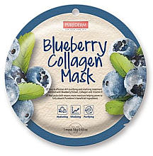 Düfte, Parfümerie und Kosmetik Tuchmaske für das Gesicht mit Kollagen und Blaubeeren - Purederm Blueberry Collagen Mask