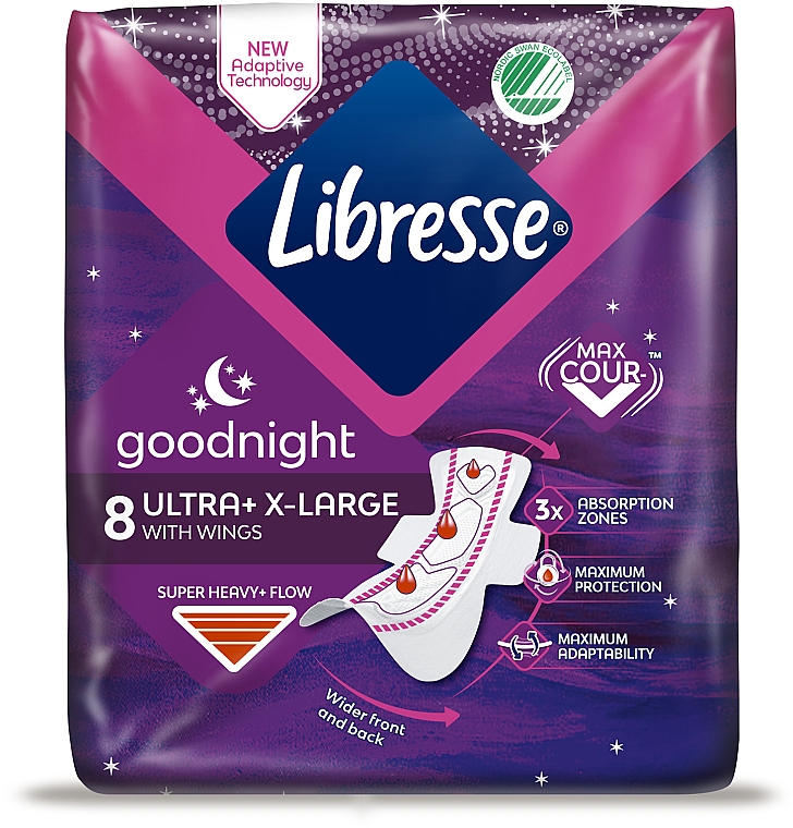 Damenbinden mit Flügeln Ultra Thin Goodnight Extra Soft 8 St. - Libresse Ultra Thin Goodnight Extra Soft — Bild N2