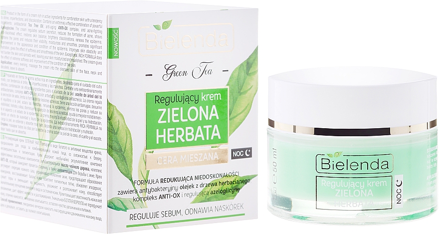 Regulierende Nachtcreme mit grünem Tee - Bielenda Green Tea Regulating Face Night Cream